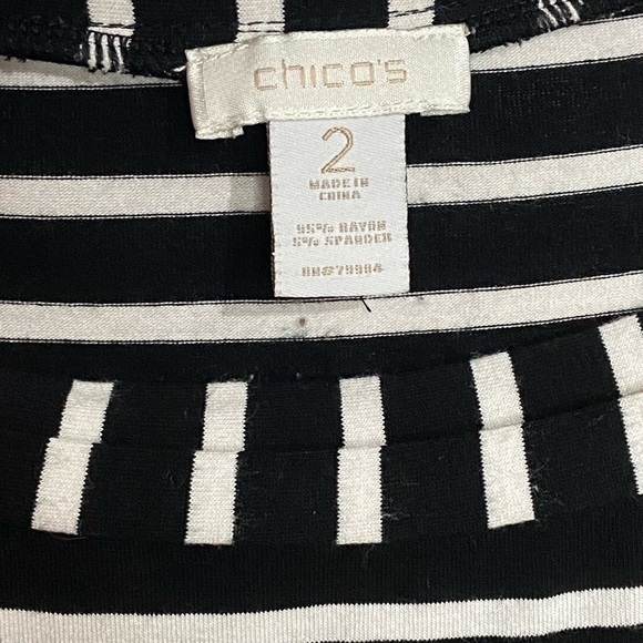 Chico’s Black & White Striped Top - Picture 5 of 7